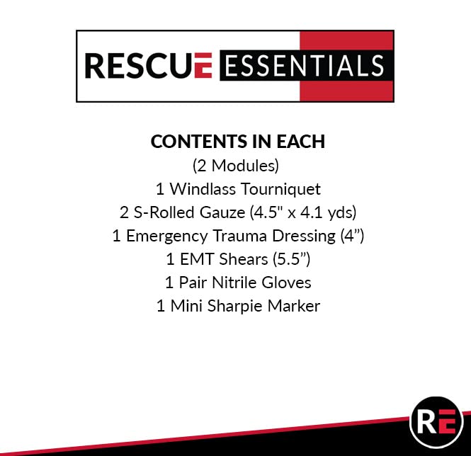 Rescue Essentials Stop the Bleed dual kit red case emphasizes durable, portable storage.