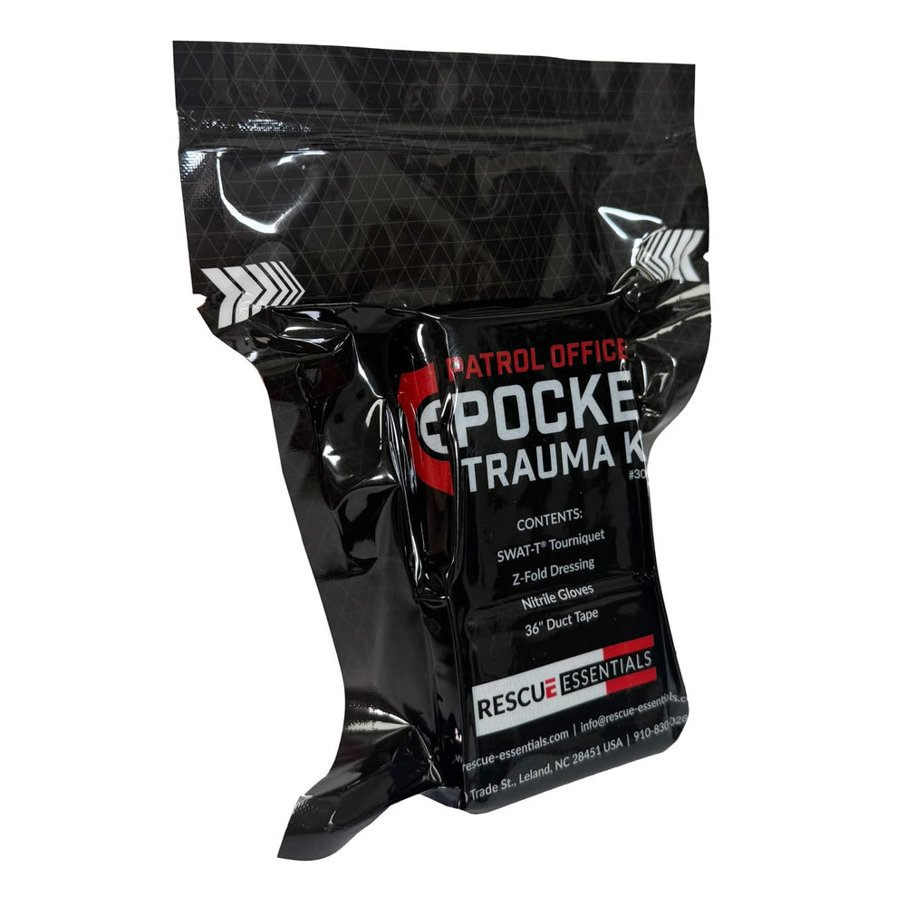 Rescue Essentials vacuum packed kit easily removed for rapid treatment access