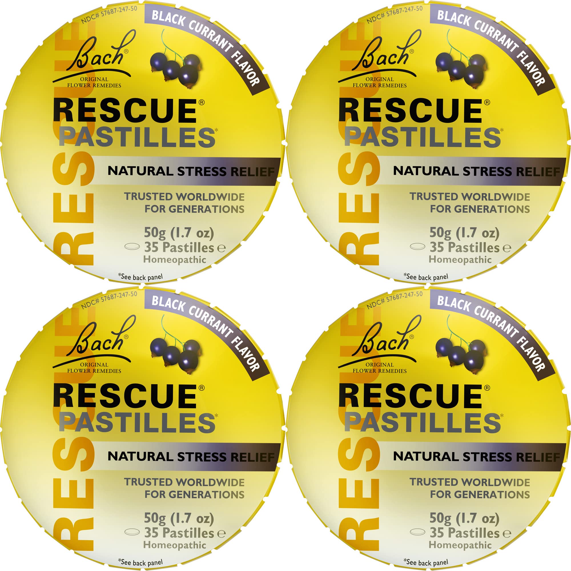 RESCUE pastilles black currant bottle for on-the-go calm