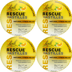 RESCUE pastilles pack for on-the-go calm with orange elderflower flavor