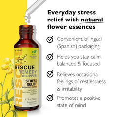 RESCUE Remedy drops on tongue for quick stress support