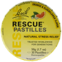 RESCUE Rescue Remedy Pastilles 12-pack tin, front view for convenient calm support