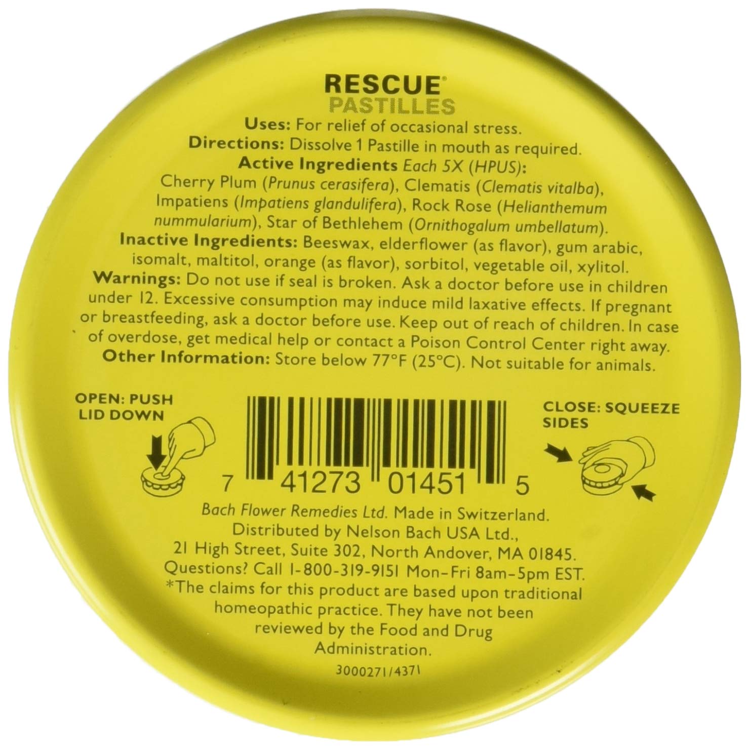 RESCUE Rescue Remedy Pastilles 12-pack opened for quick mood balance