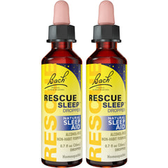 RESCUE Sleep Dropper bottle close-up shows calming blend for restful nights.