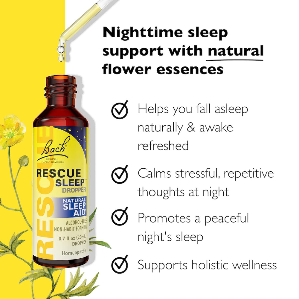 RESCUE Sleep Dropper drops on tongue for a simple nightly ritual.