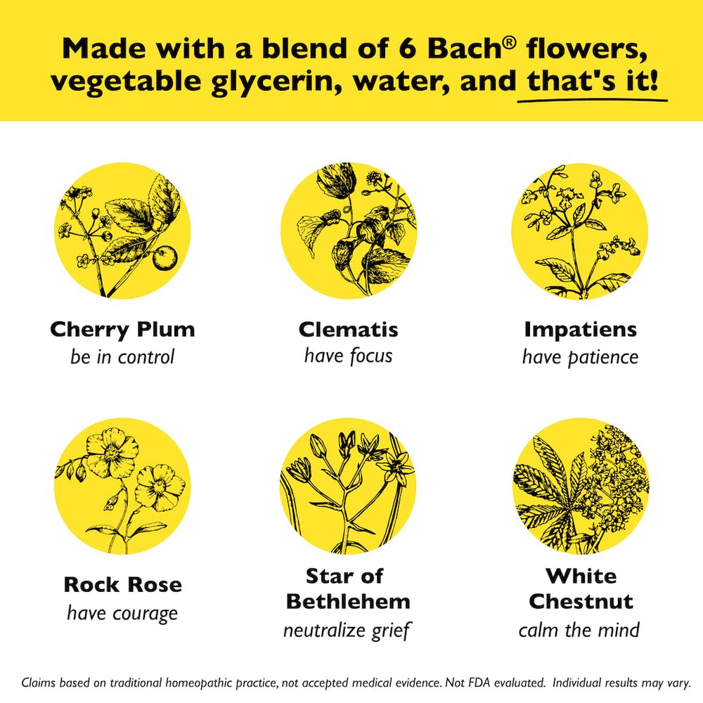 RESCUE Sleep ingredients highlight plant-based, homeopathic essences without artificial additives.