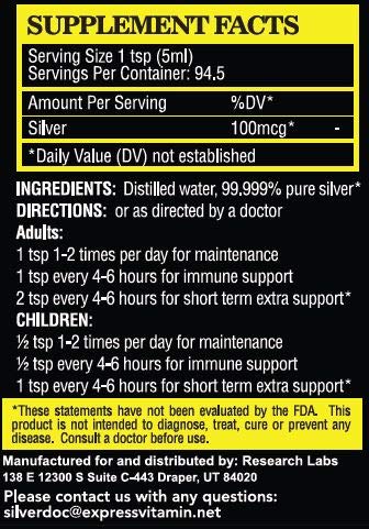 Research Labs Silver Doc hydrosol bioavailable silver features in action.