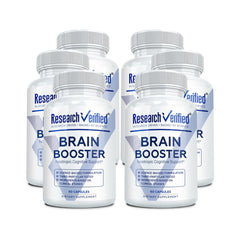 Research Verified Brain Booster bottle front view for cognitive support.