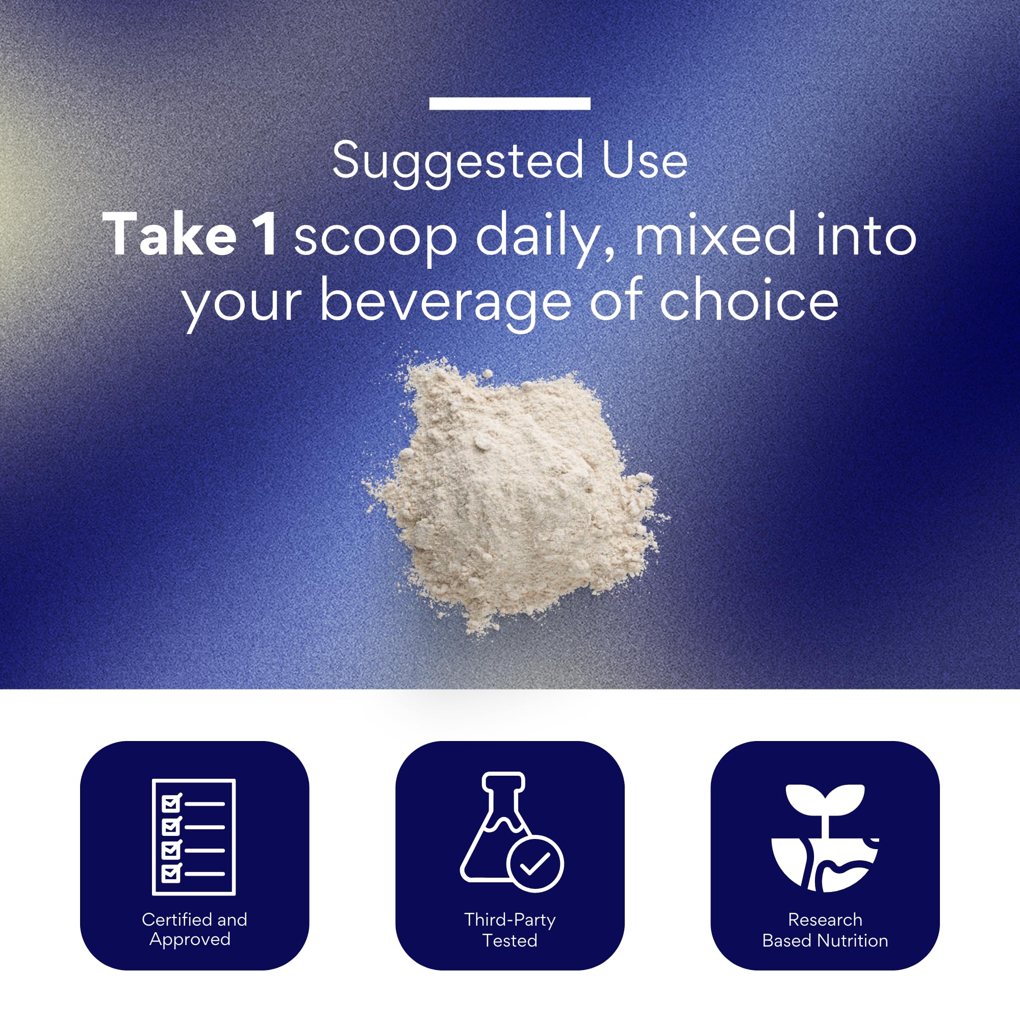 Research Verified Collagen Powder label detail emphasizes quality GMO-free USA-made third-party tested.