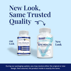 Close-up of Research Verified Eye Health capsules for convenient daily support
