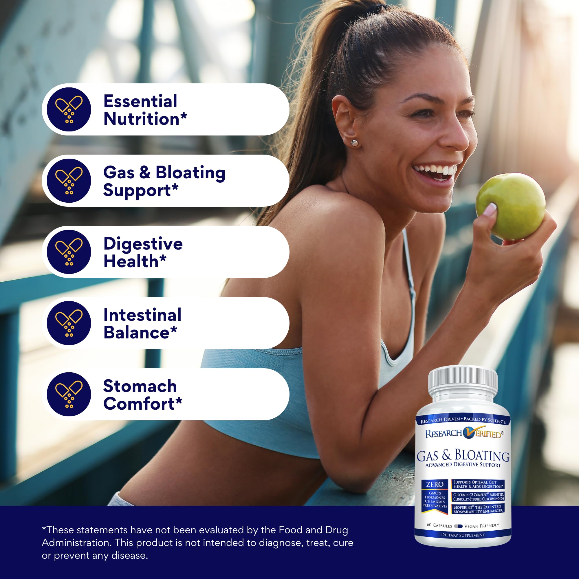 Research Verified Gas and Bloating with peppermint leaf powder eases occasional discomfort.