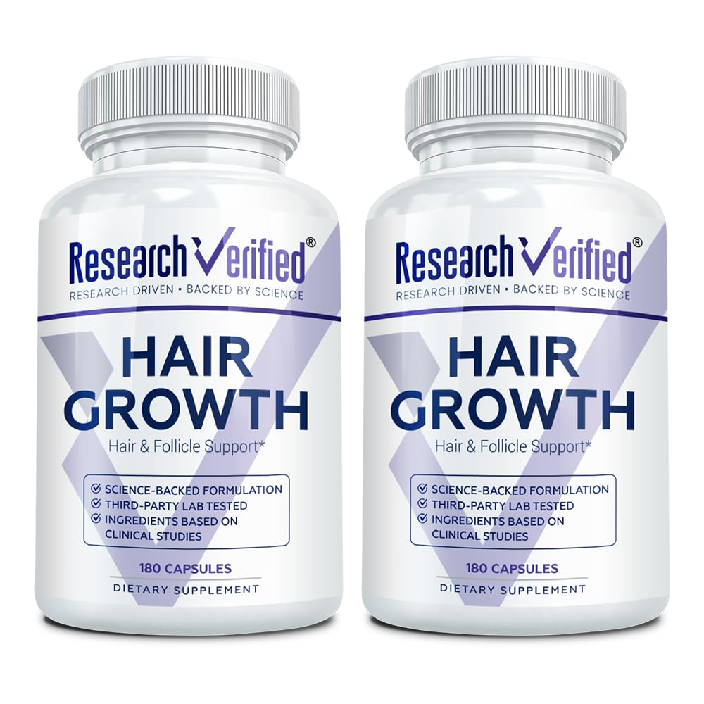 Research Verified Hair Growth Support bottle for daily use and scalp nourishment.
