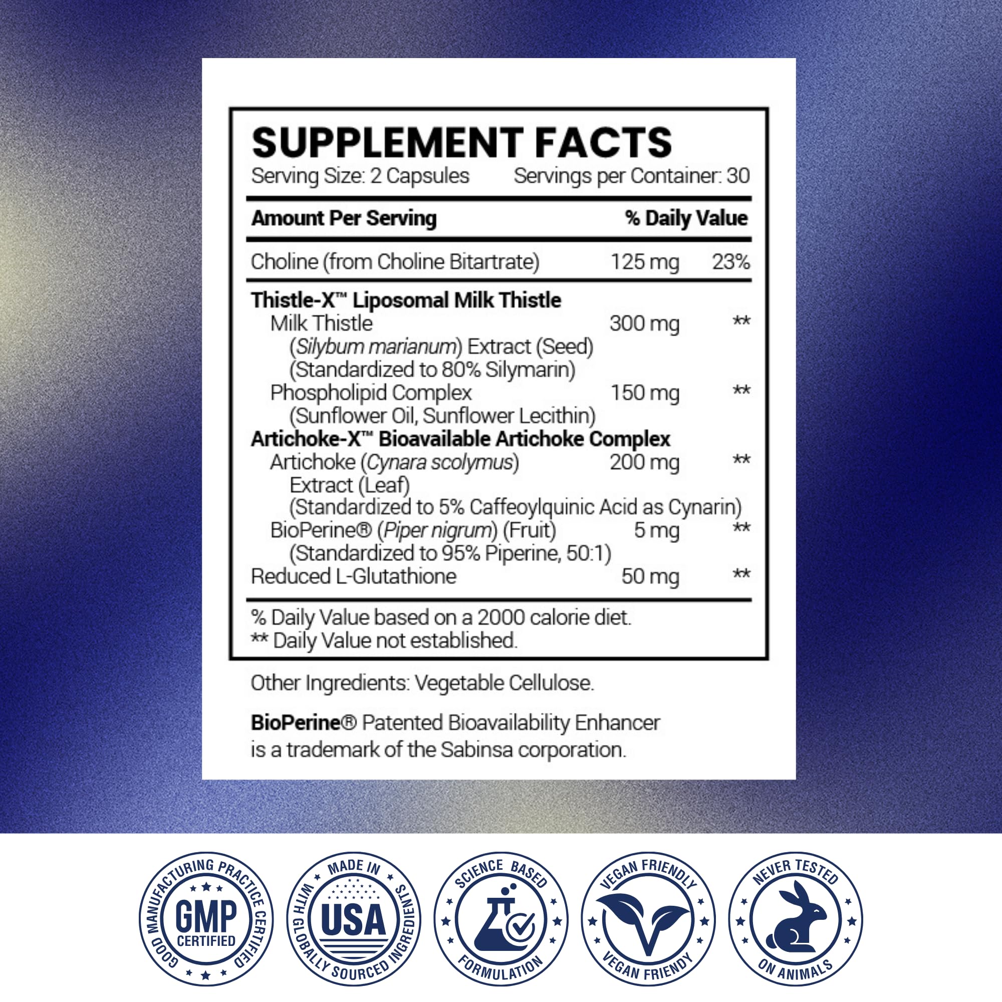 Research Verified Liver Support packaging detail, made in USA GMP facility
