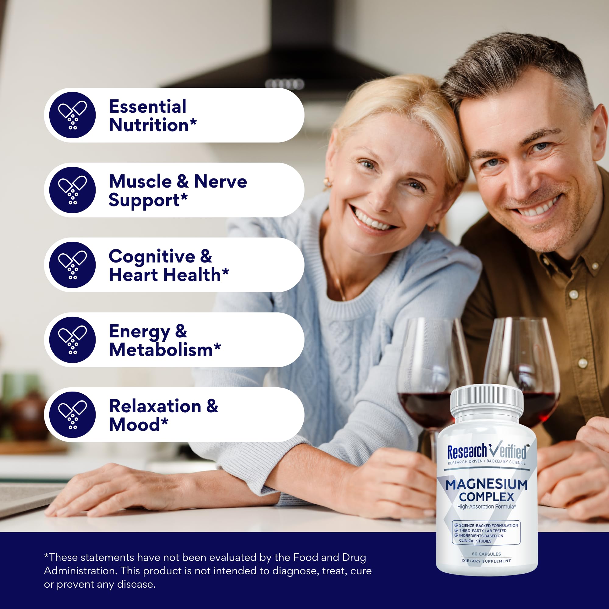 Research Verified Magnesium Complex with BioPerine to support absorption.