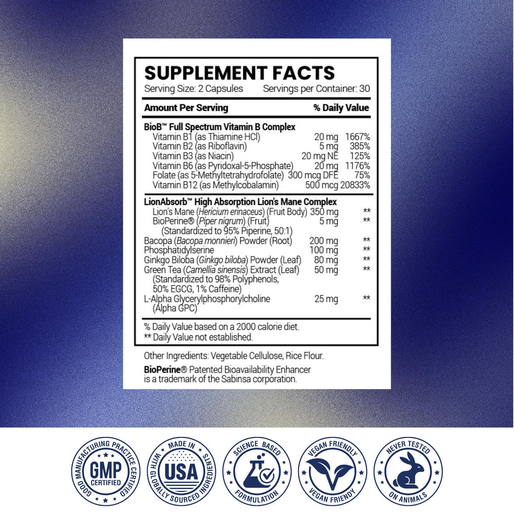 Research Verified Memory Booster vegan mark on packaging