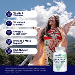 Research Verified Moringa Oleifera serving scoop demonstrates convenient daily dose