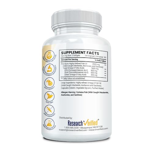 Research Verified Omega 3-1800mg bottle back with ingredient details