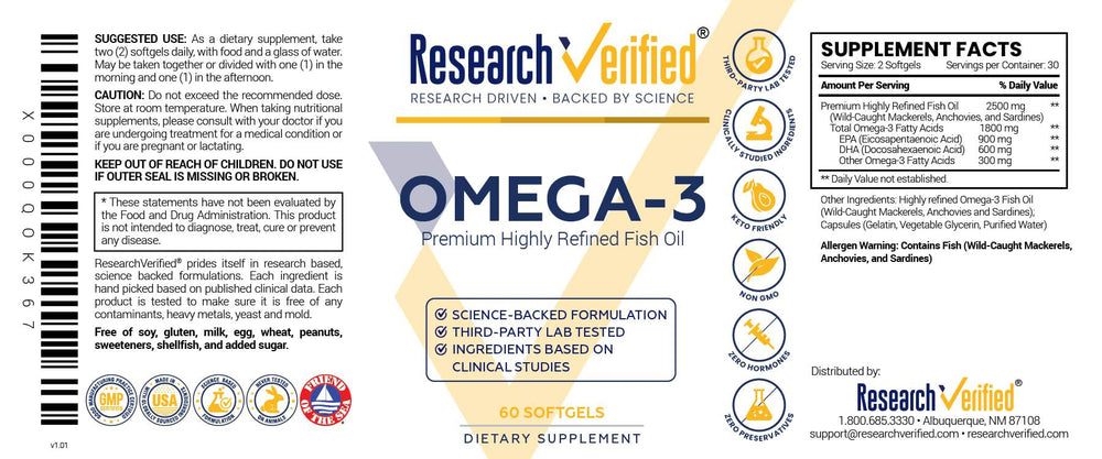 Research Verified Omega 3-1800mg lifestyle shot for daily use