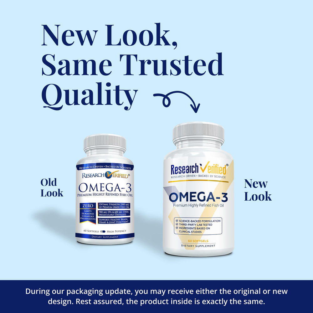 Research Verified Omega 3-1800mg softgels closeup and smooth swallowing