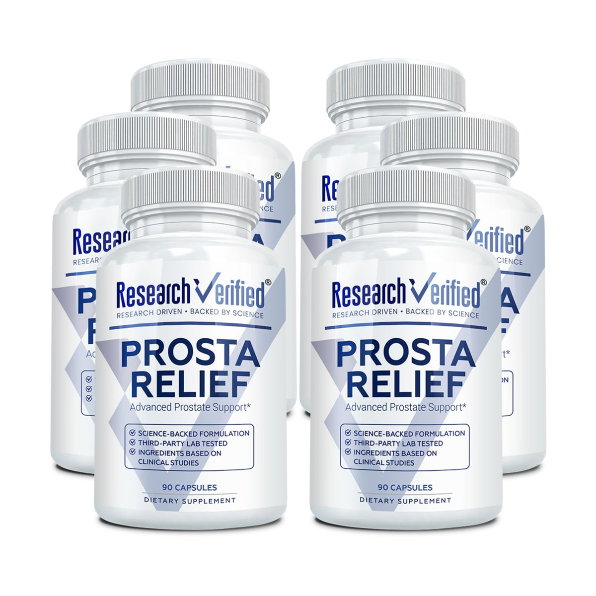 Research Verified Prosta Relief bottle front view for prostate support