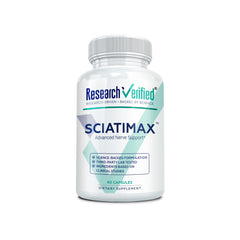 Research Verified Sciatimax bottle highlighting the VitB-X blend for nerve support