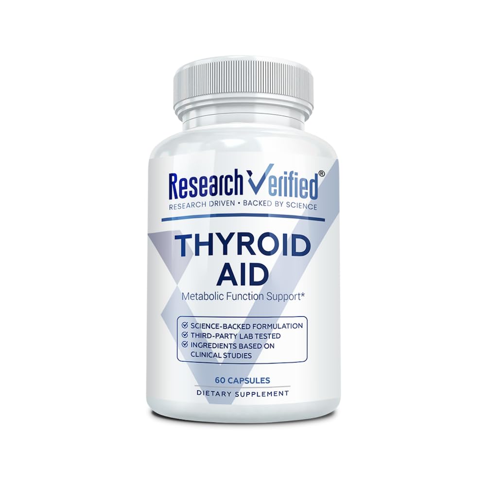 Research Verified Thyroid Aid bottle front for daily support.