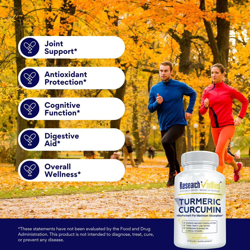 Detailed turmeric label highlighting GMO-free and additive-free purity.