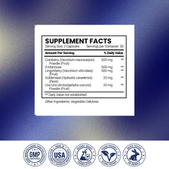 Research Verified UTI Relief made-in-usa badge visible on box for quality reassurance.