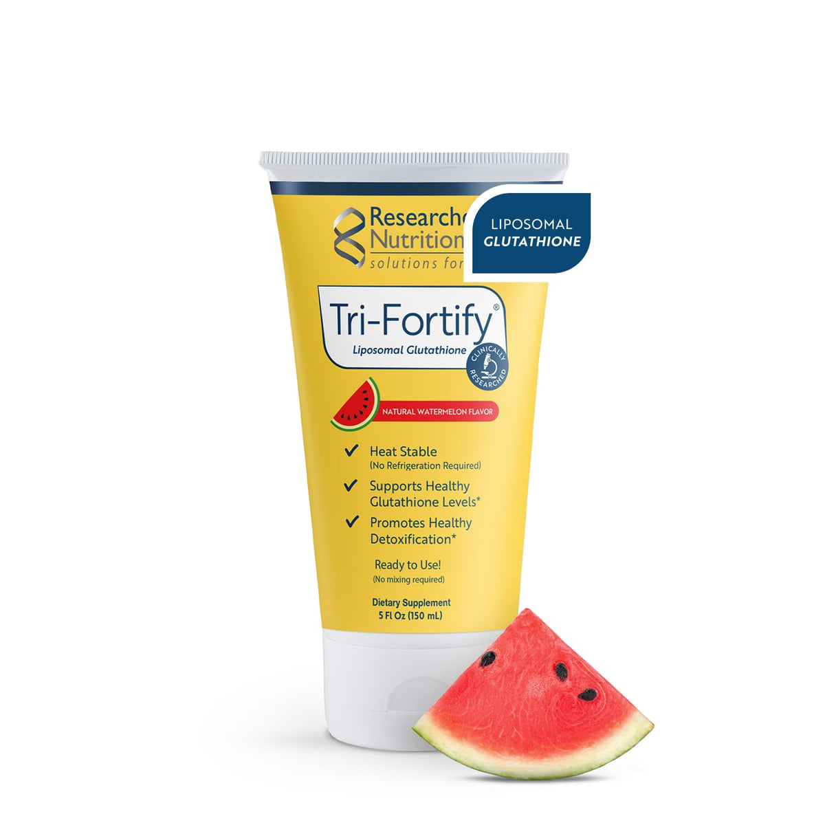 Researched Nutritionals Liposomal Glutathione Watermelon bottle pour supports daily energy.