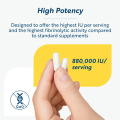 Researched Nutritionals Lumbrokinase label front emphasizes high potency.
