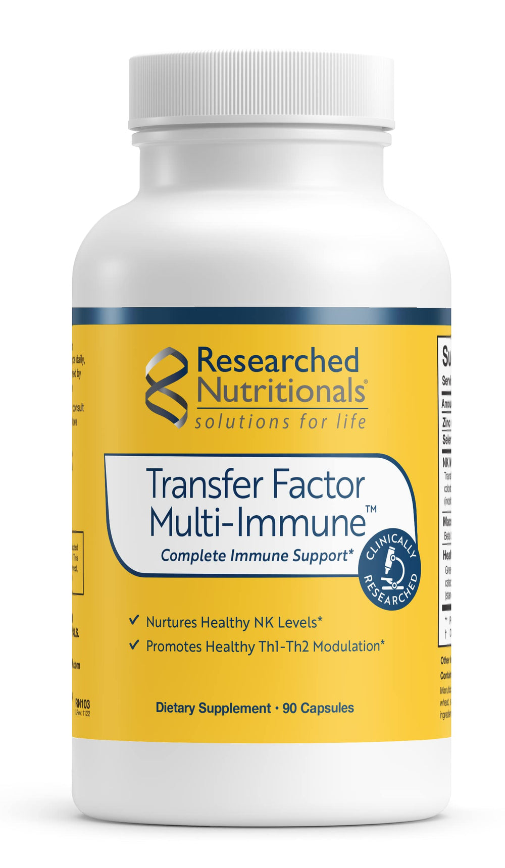 Researched Nutritionals Transfer Factor Multi-Immune capsules for daily immune support