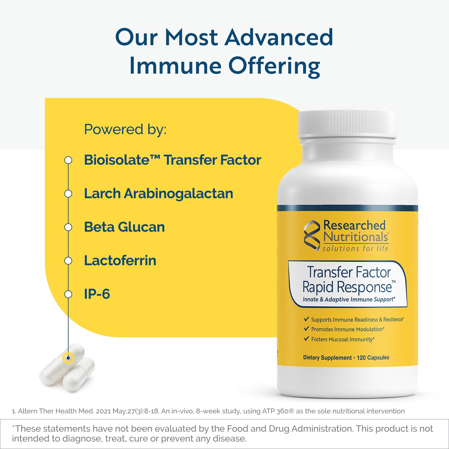 Bottle on shelf conveying convenient daily immune support