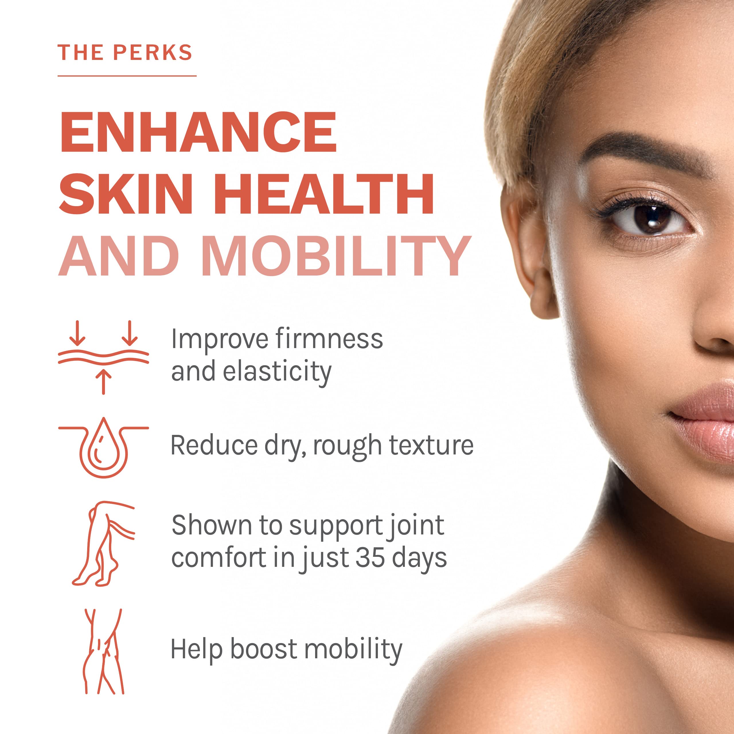 Ingredients panel shows hydrolyzed collagen, hyaluronic acid, and chondroitin sulfate