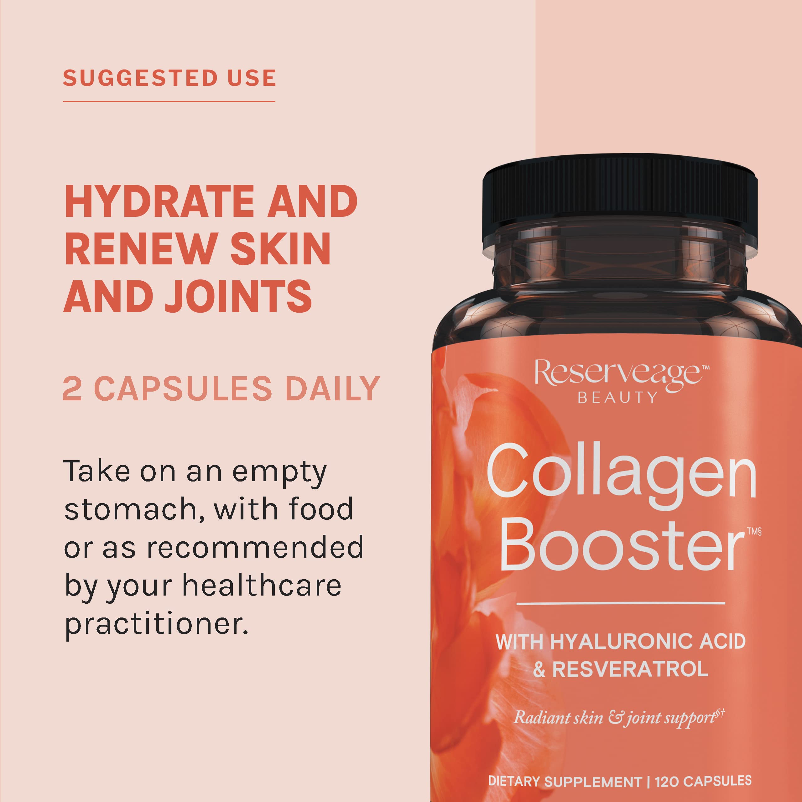 Lifestyle shot of a woman taking capsules during morning skincare routine