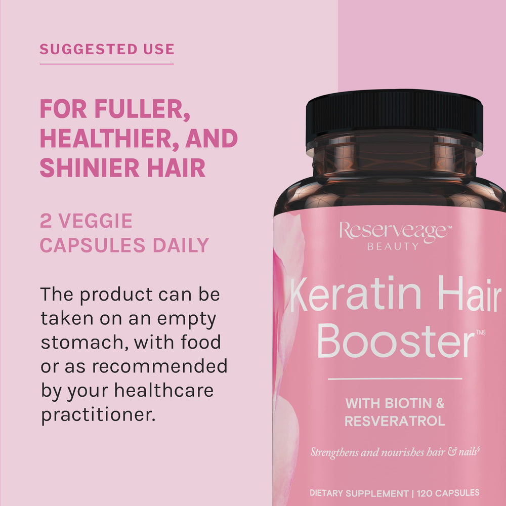 Reserveage Keratin detail highlighting Cynatine HNS Keratin for hair and nails
