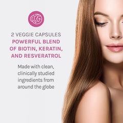 Reserveage Beauty Keratin Hair Booster packaging emphasizes gluten- and dairy-free formula