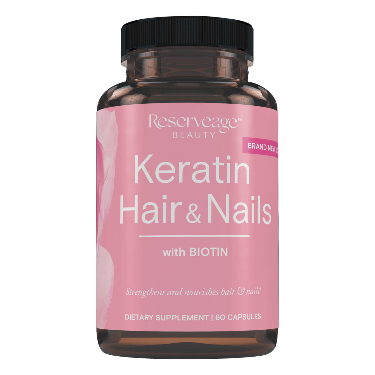 Reserveage Keratin Hair Booster bottle for daily hair health support.