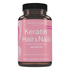 Reserveage Keratin Hair Booster bottle for daily hair health support.