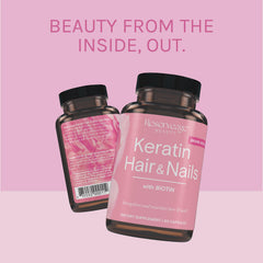 Vanity shot of Reserveage Keratin Hair Booster representing beauty at every age.