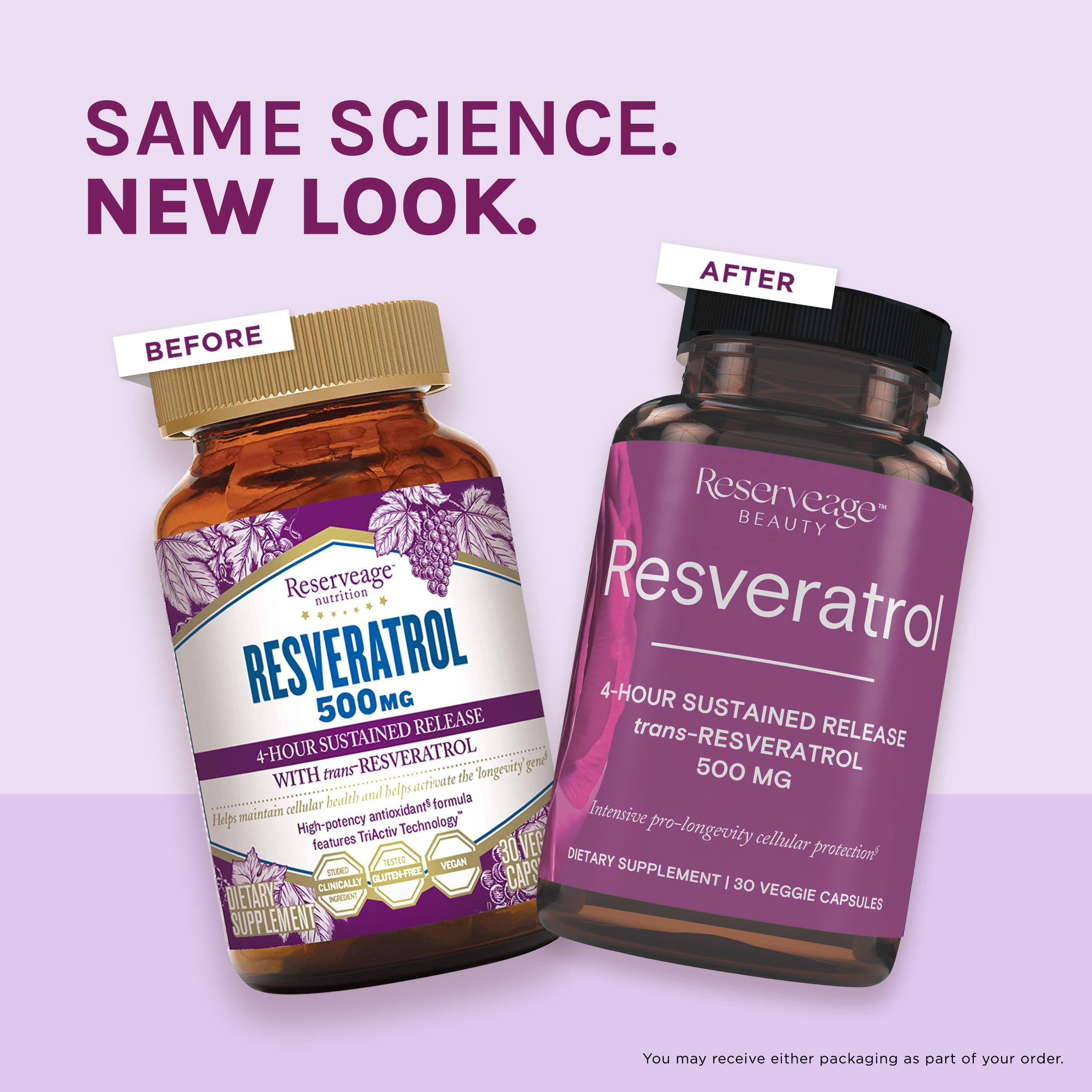 Reserveage Beauty Triactive technology diagram illustrating sustained antioxidant action