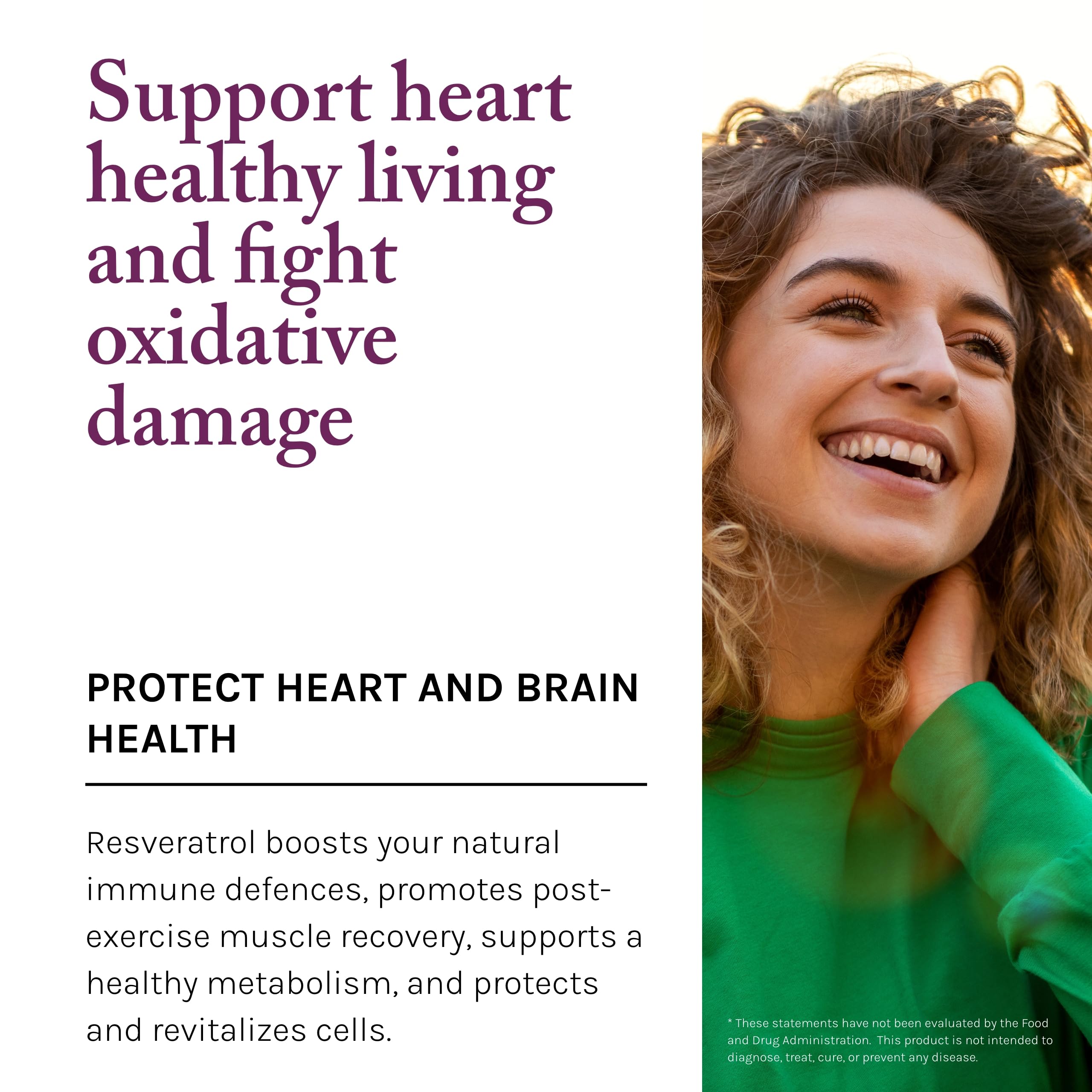 Reserveage Beauty Resveratrol capsules being poured into hand for quick daily dose