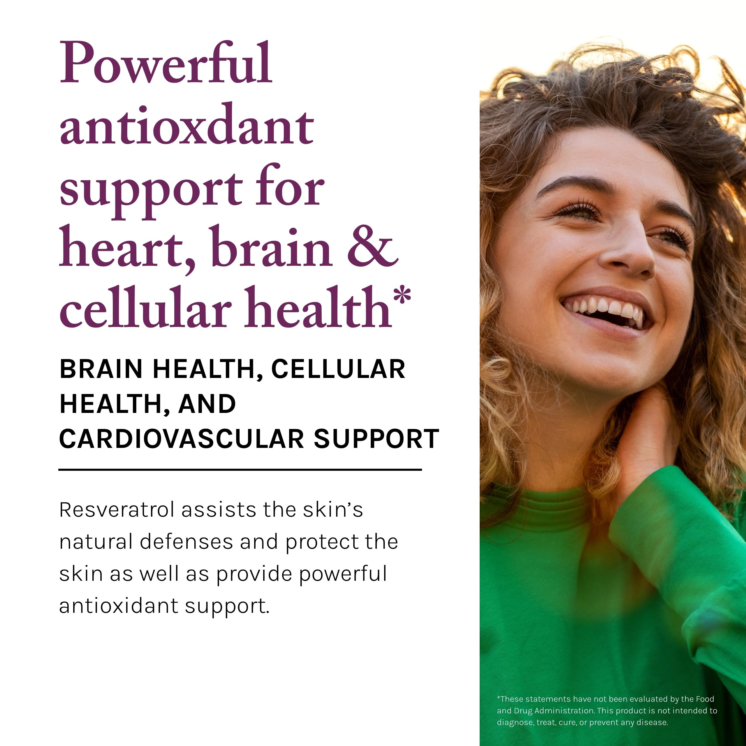 Reserveage Nutrition Resveratrol Plus+ immune support imagery for cellular health.