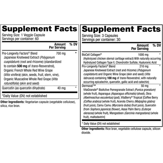 Reserveage Ultra Collagen Booster pills image highlights skin elasticity benefits.