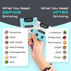 RESET LABS bottle with after-drinking capsules for post-event recovery