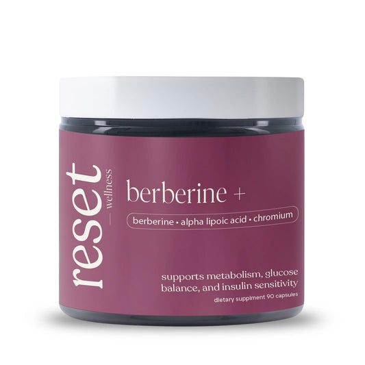 Reset Wellness Berberine+ bottle front for daily wellness support with Berberine