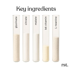 Reset Wellness M3+ ingredients panel features L-Theanine and Vitamin B6 for relaxed focus.