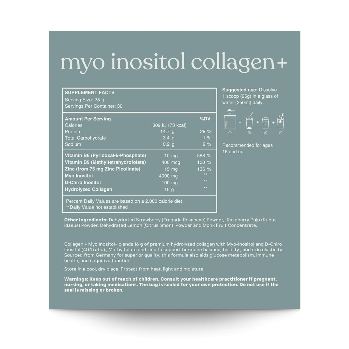 Serving scoop of Reset Wellness inositol blend for daily use