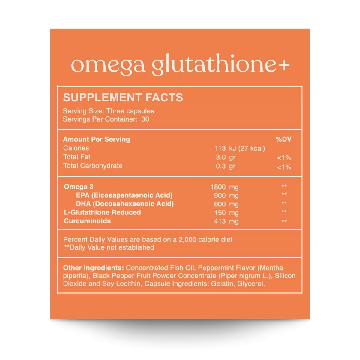 Reset Wellness Omega GLUTATHIONE+ capsules close-up highlighting EPA and DHA.