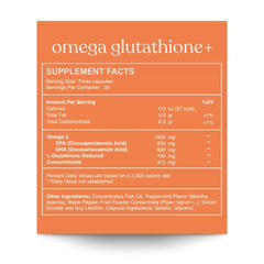 Reset Wellness Omega GLUTATHIONE+ capsules close-up highlighting EPA and DHA.