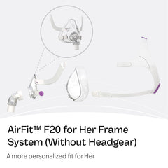 ResMed AirFit F20 for Her magnetic clips enable easy nightly fitting.